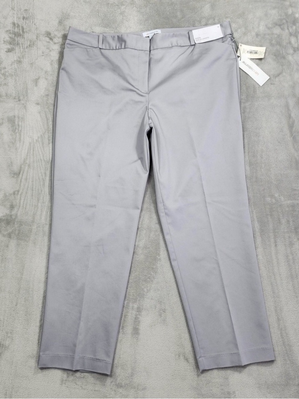 Liz Claiborne‎ Womens Silver Gray Emma Slim Ankle Stretch Twill Office